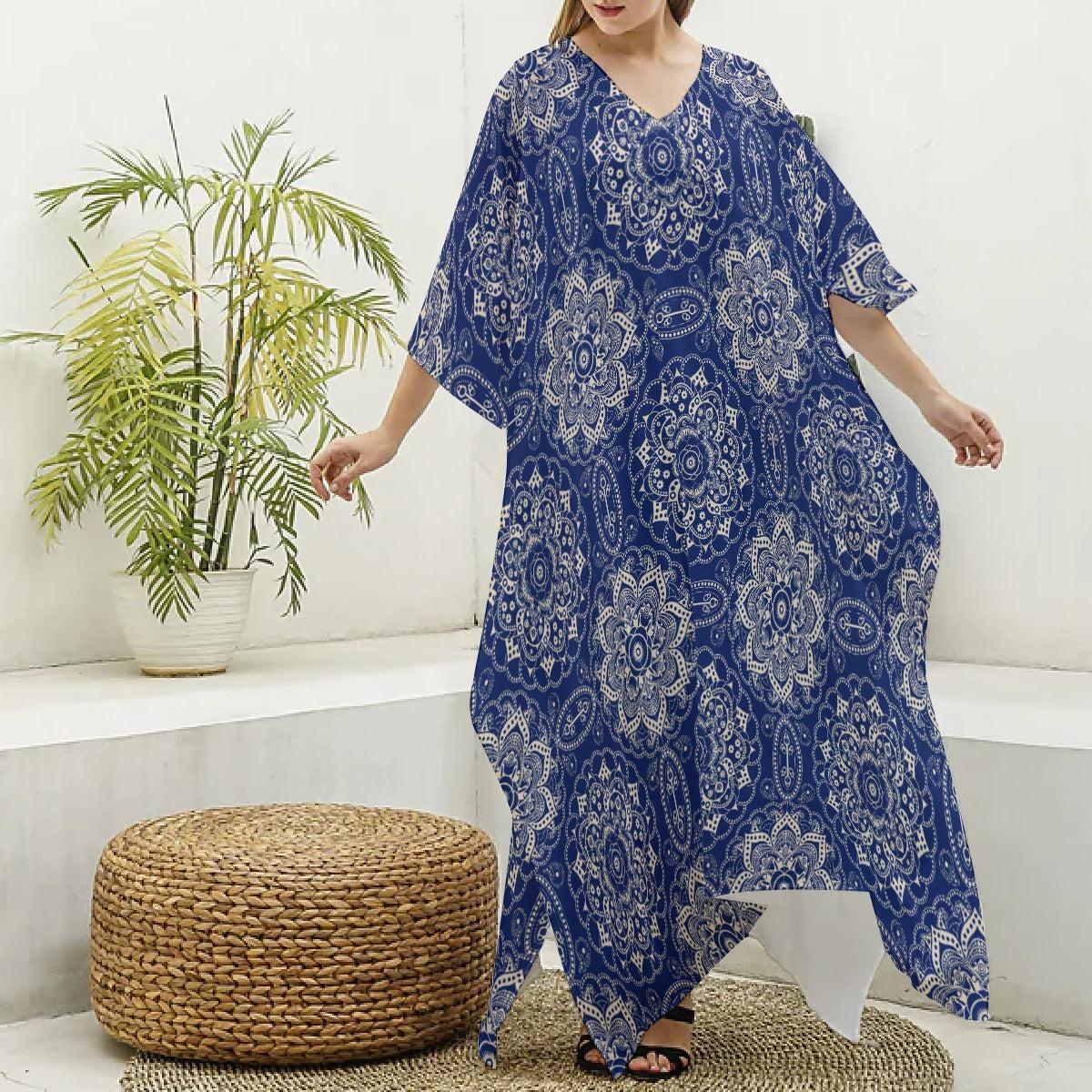 Blue Mendala (Kaftan)-Kaftan-Swish Embassy