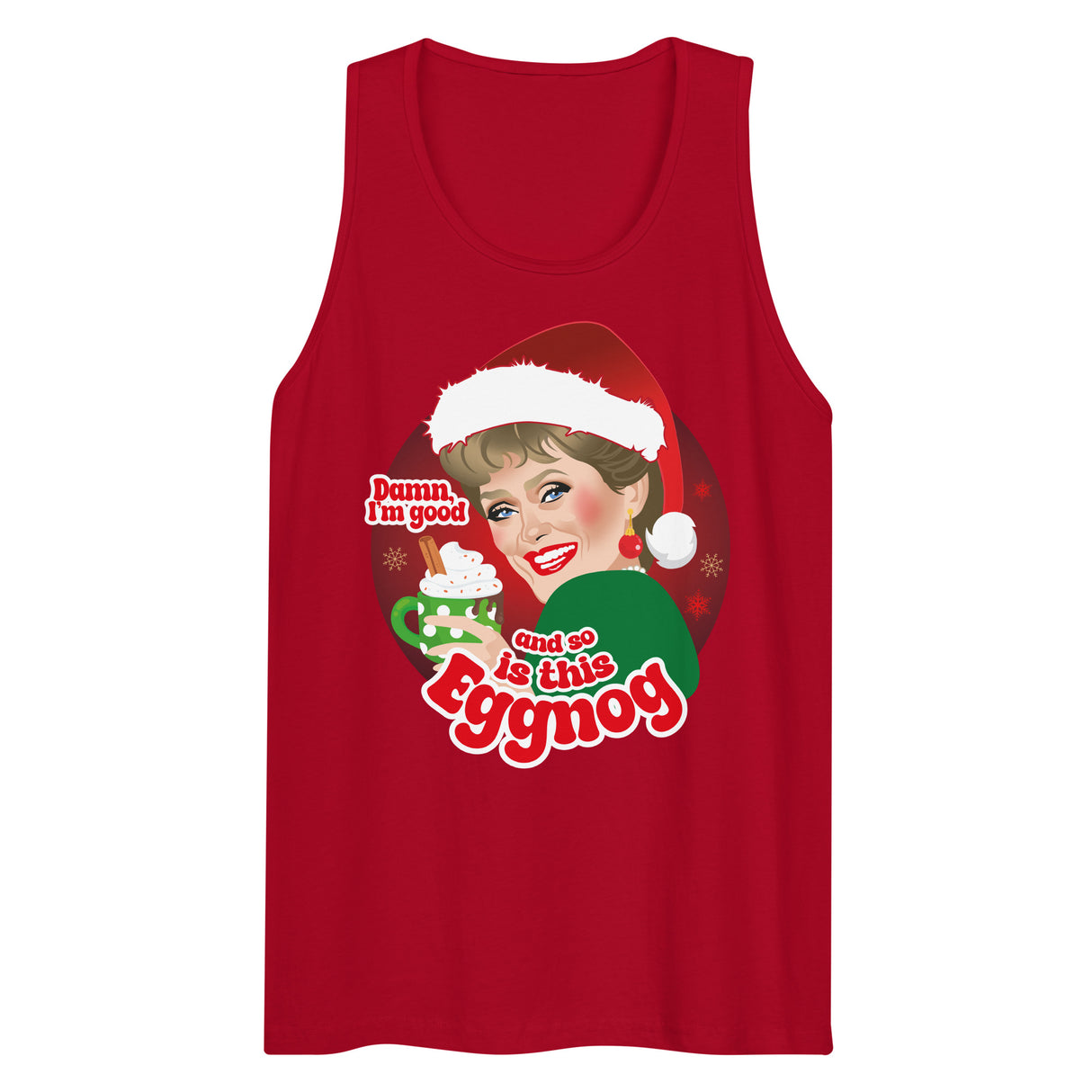 Damn Eggnog (Tank top)-Christmas Tank Tops-Swish Embassy