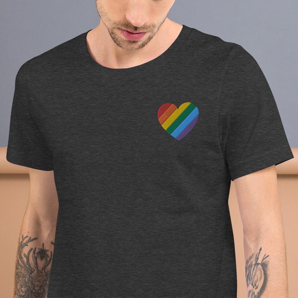 Embroidered Pride Heart-Embroidered T-Shirts-Swish Embassy