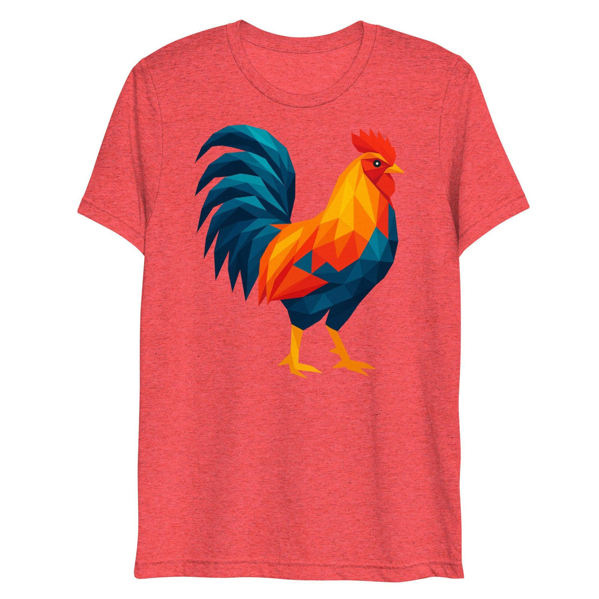 Huge Polygon Rooster (Triblend)-Triblend T-Shirt-Swish Embassy
