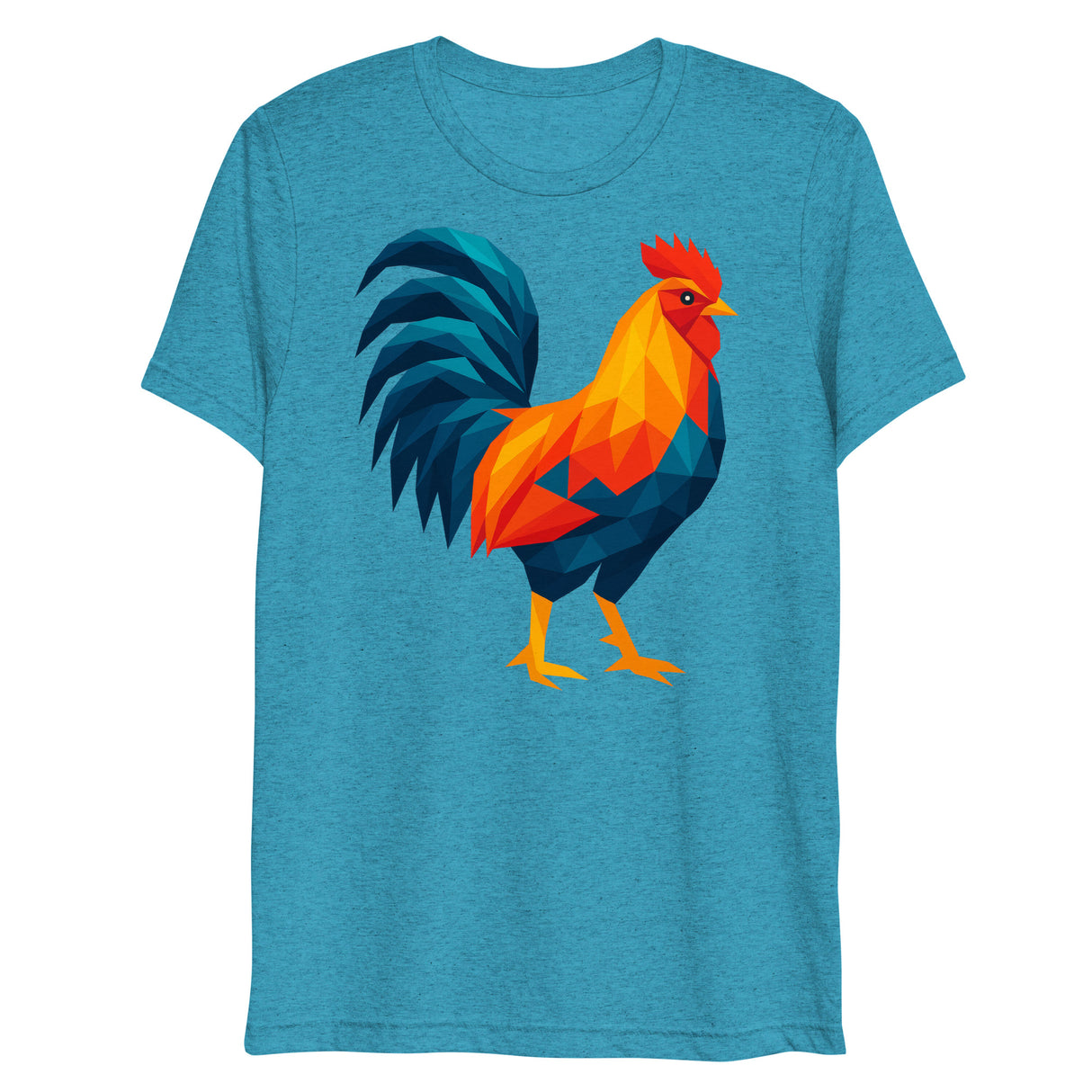 Huge Polygon Rooster (Triblend)-Triblend T-Shirt-Swish Embassy