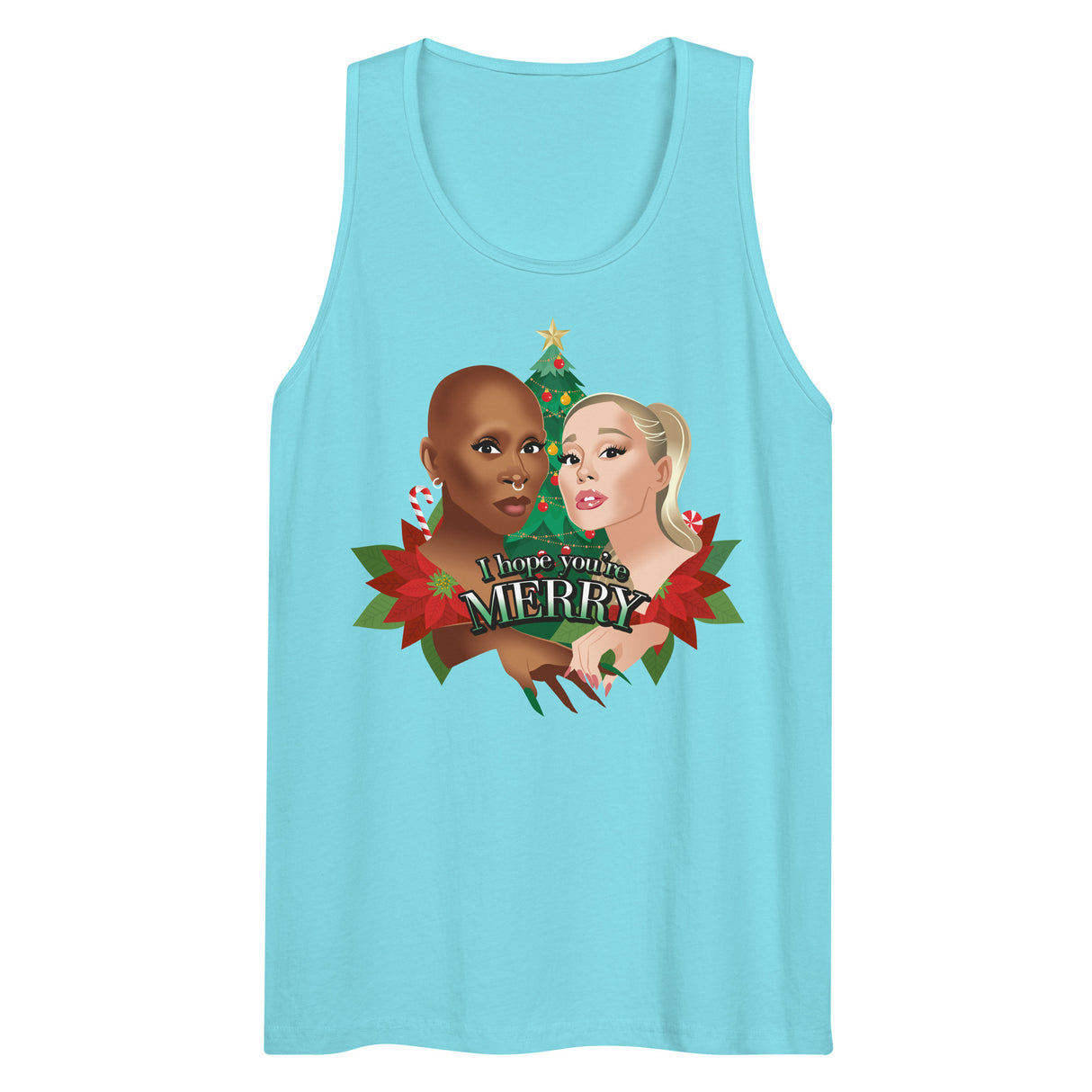 I Hope You're Merry (Tank top)-Christmas Tank Tops-Swish Embassy