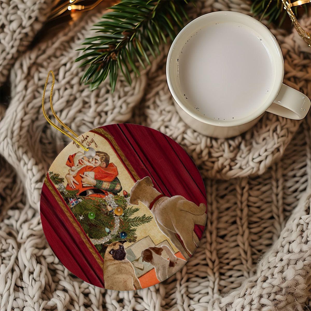 I Saw Daddy Kissing Santa Claus (Ceramic Holiday Keepsake)-Ceramic Holiday Keepsake-Swish Embassy