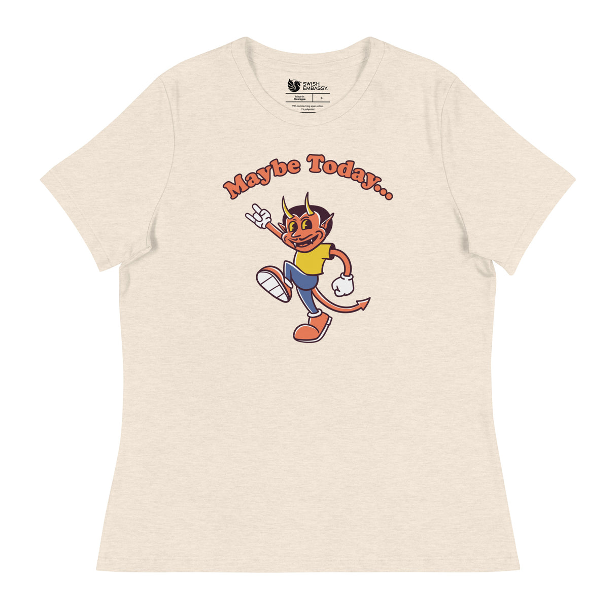 Maybe Today (Women's Relaxed T-Shirt)-Women's T-Shirts-Swish Embassy