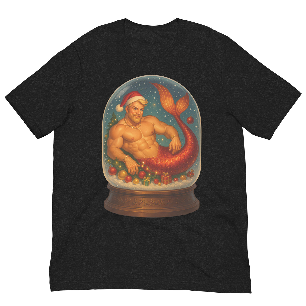 Merman in a Snow Globe-Christmas T-Shirts-Swish Embassy