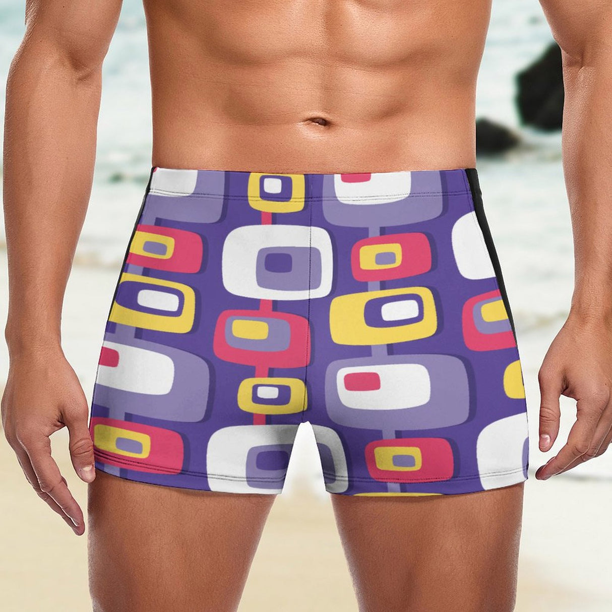 Mid-Century Purple (Square Cut Trunks)-Square Cut Trunks-Swish Embassy