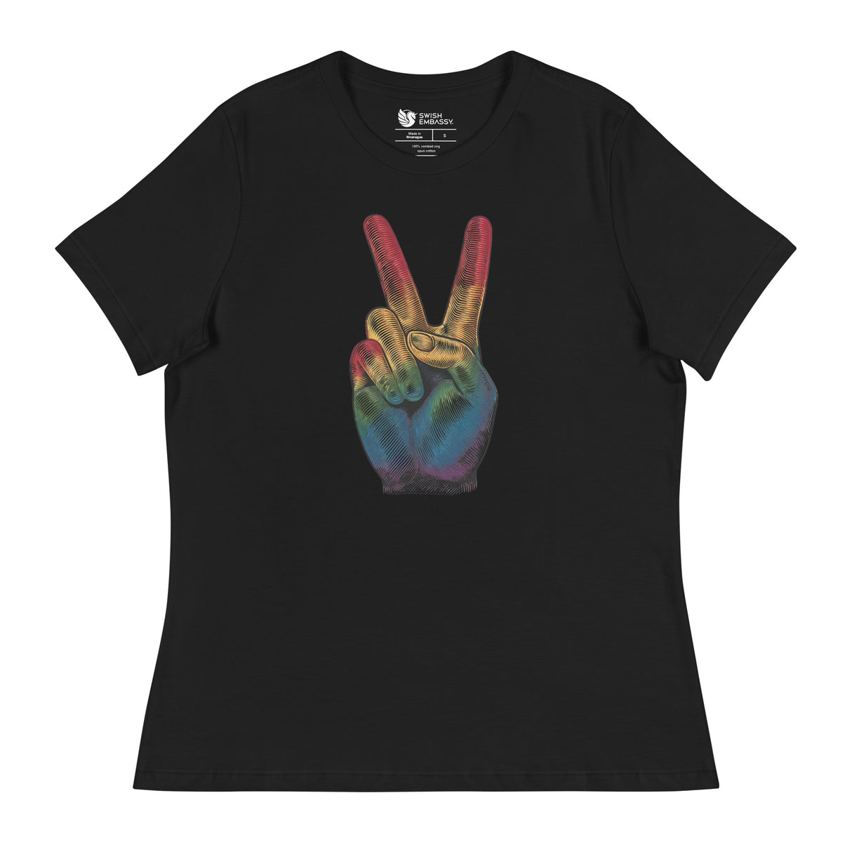 Peace and Pride (Women's Relaxed T-Shirt)-Women's T-Shirts-Swish Embassy