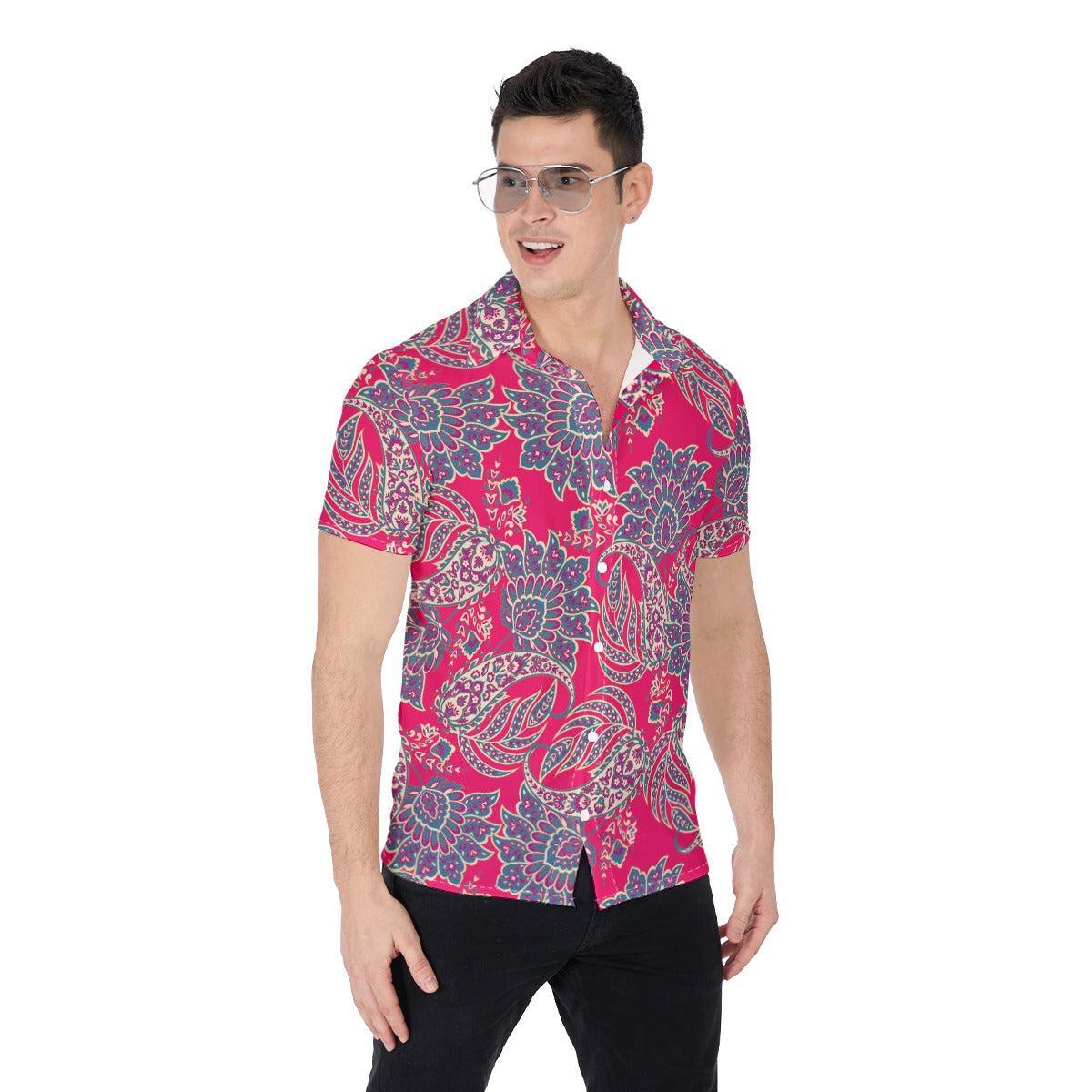 Pink Paisley Club (Button Shirt)-Button Shirt-Swish Embassy