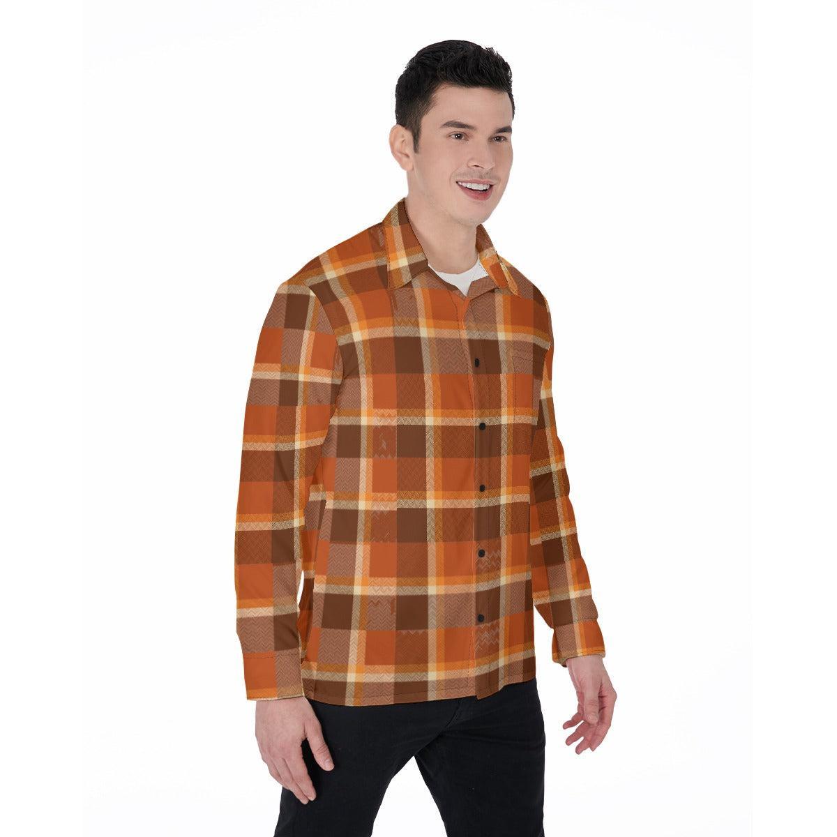 Pumpkin Spice (Long Sleeve Button Shirt)-Long Sleeve Button Shirts-Swish Embassy