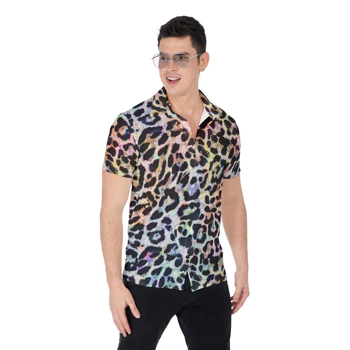Rainbow Leopard (Button Shirt)-Button Shirt-Swish Embassy