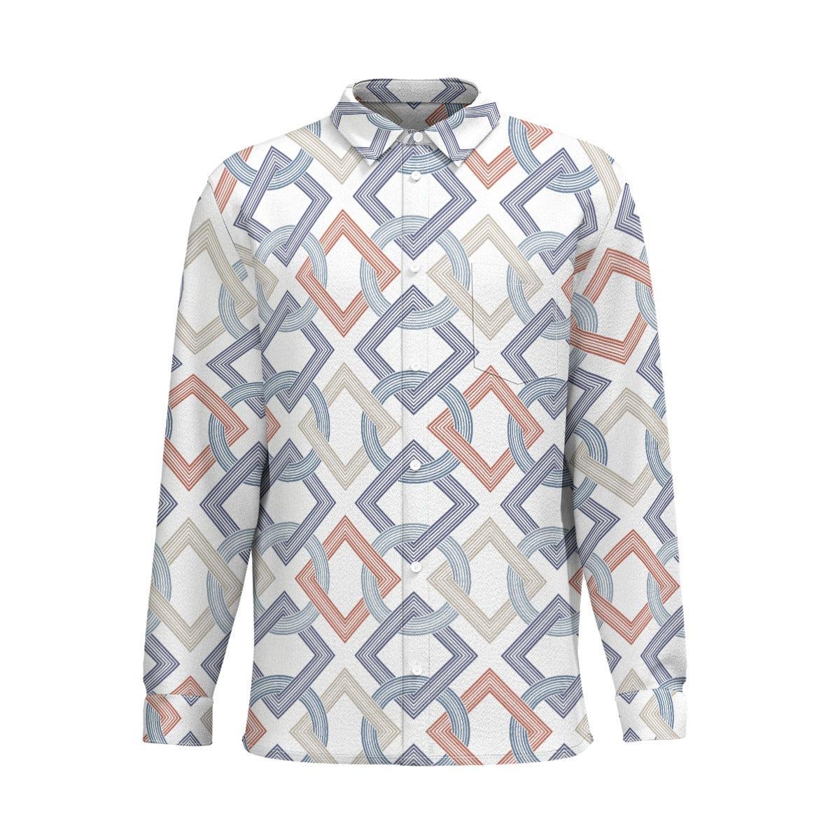 Rings (Cotton Long Sleeve Shirt)-Cotton Long Sleeve Button Shirt-Swish Embassy