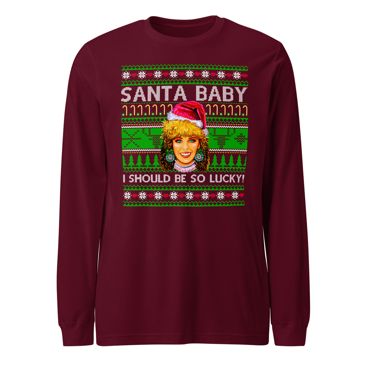 Santa Baby I Should Be So Lucky (Ugly Christmas)-T-Shirts-Swish Embassy