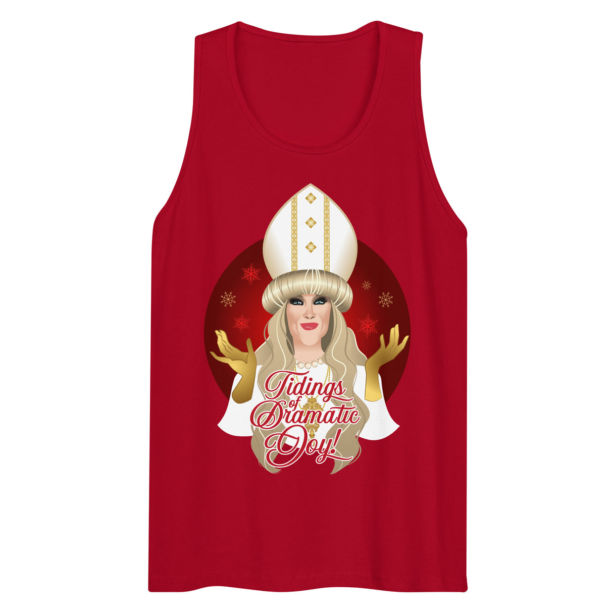 Tidings of Dramatic Joy (Tank top)-Christmas Tank Tops-Swish Embassy