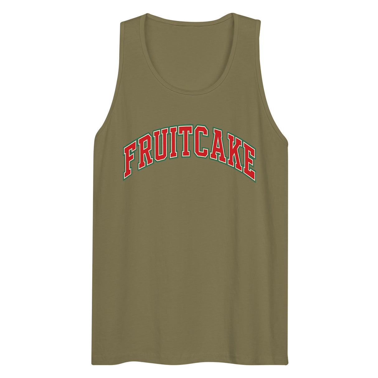 Varsity Fruitcake (Tank top)-Christmas Tank Tops-Swish Embassy
