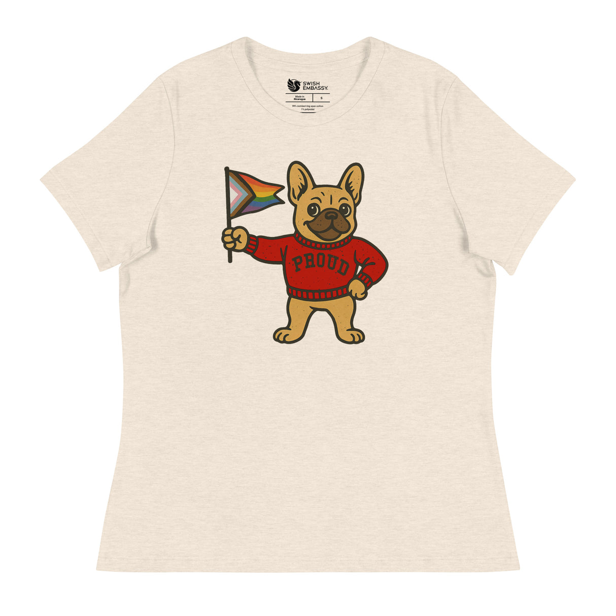 Varsity Pride Puppy (Women's Relaxed T-Shirt)-Women's T-Shirts-Swish Embassy