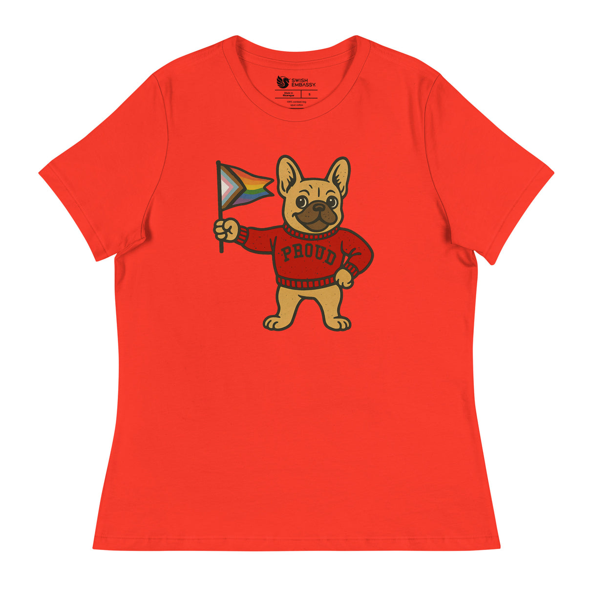 Varsity Pride Puppy (Women's Relaxed T-Shirt)-Women's T-Shirts-Swish Embassy