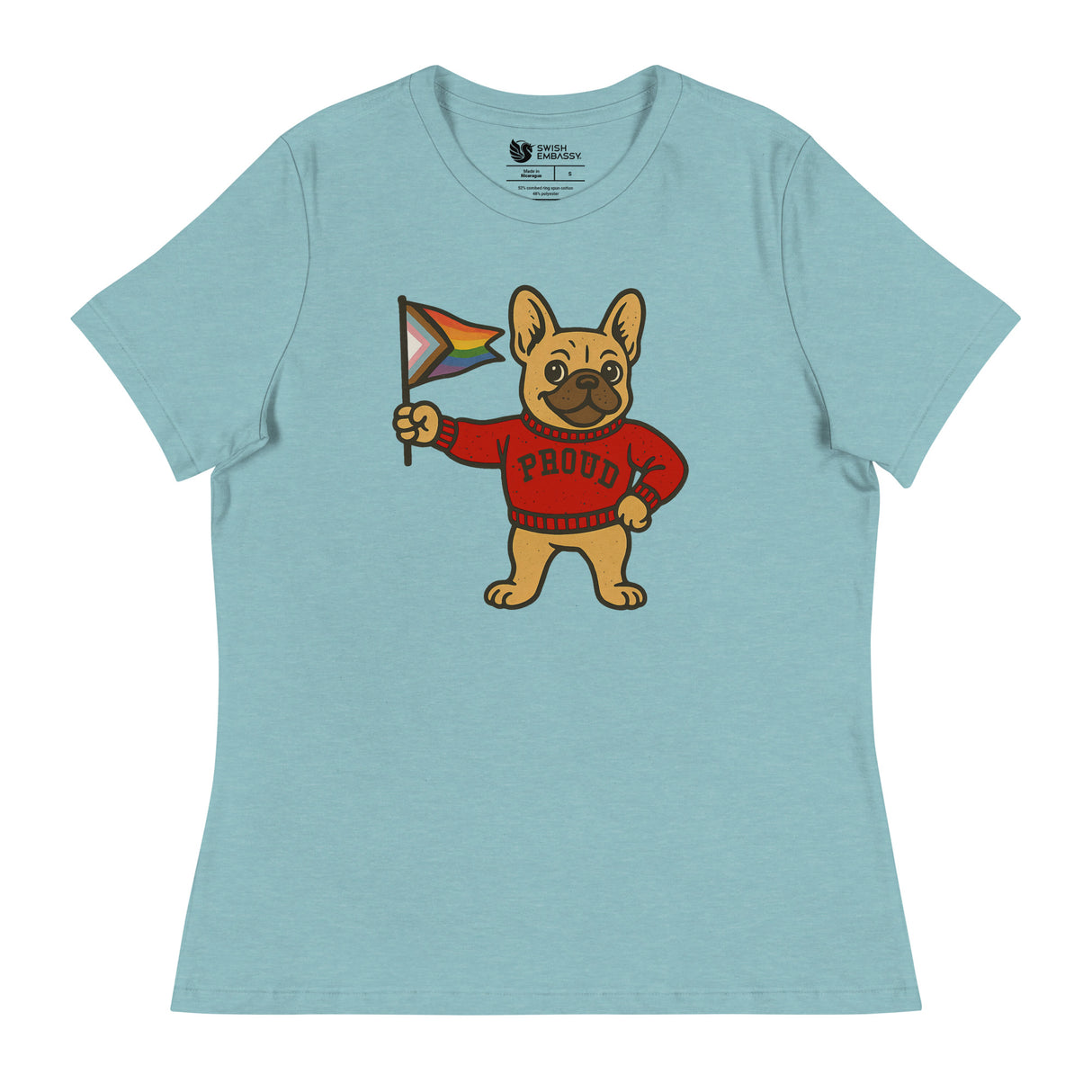 Varsity Pride Puppy (Women's Relaxed T-Shirt)-Women's T-Shirts-Swish Embassy