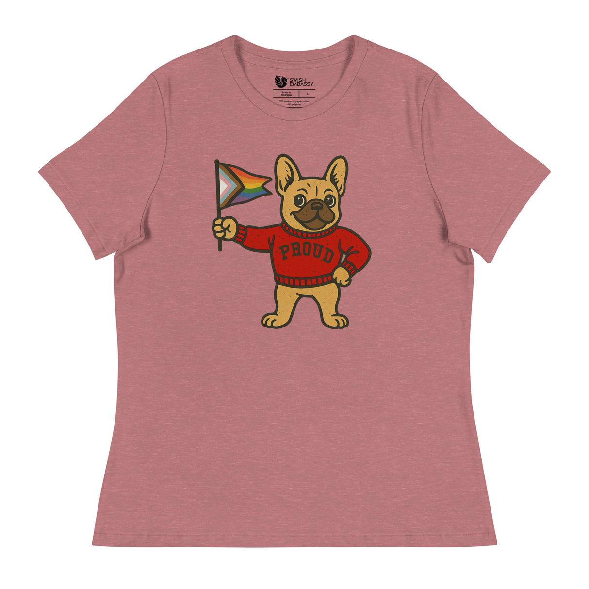 Varsity Pride Puppy (Women's Relaxed T-Shirt)-Women's T-Shirts-Swish Embassy