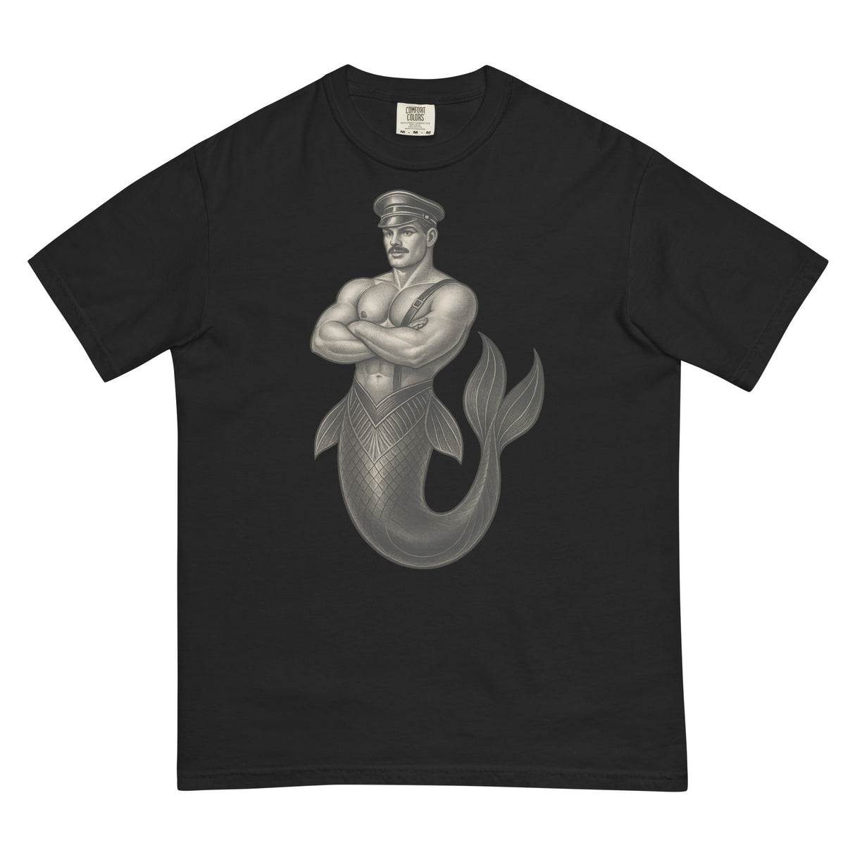 Art Deco Merman (Boxy Tee)-Boxy T-Shirt-Swish Embassy