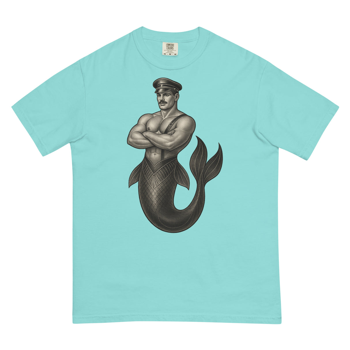 Art Deco Merman (Boxy Tee)-Boxy T-Shirt-Swish Embassy