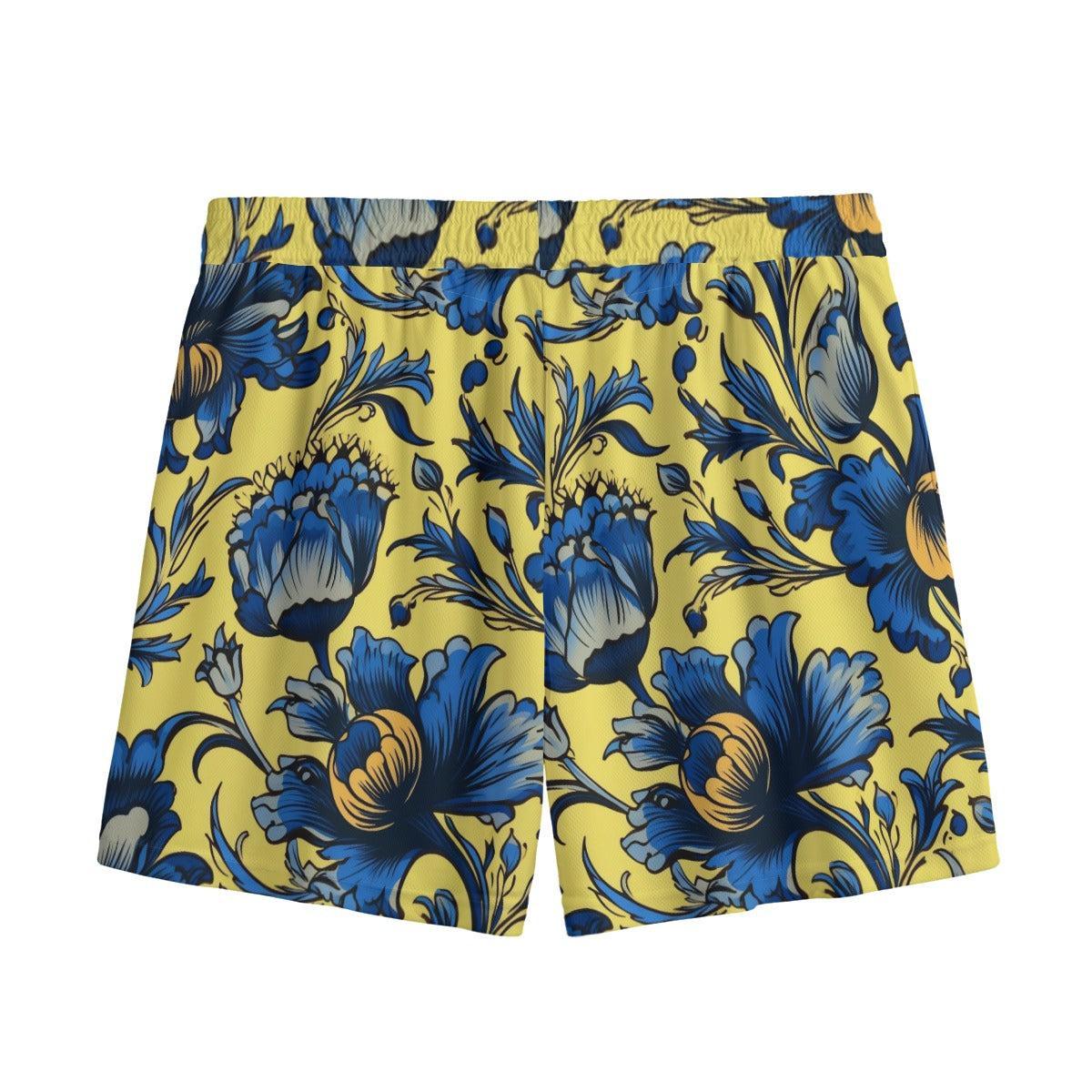 Azure Bloomscape (Shorts)-Shorts-Swish Embassy