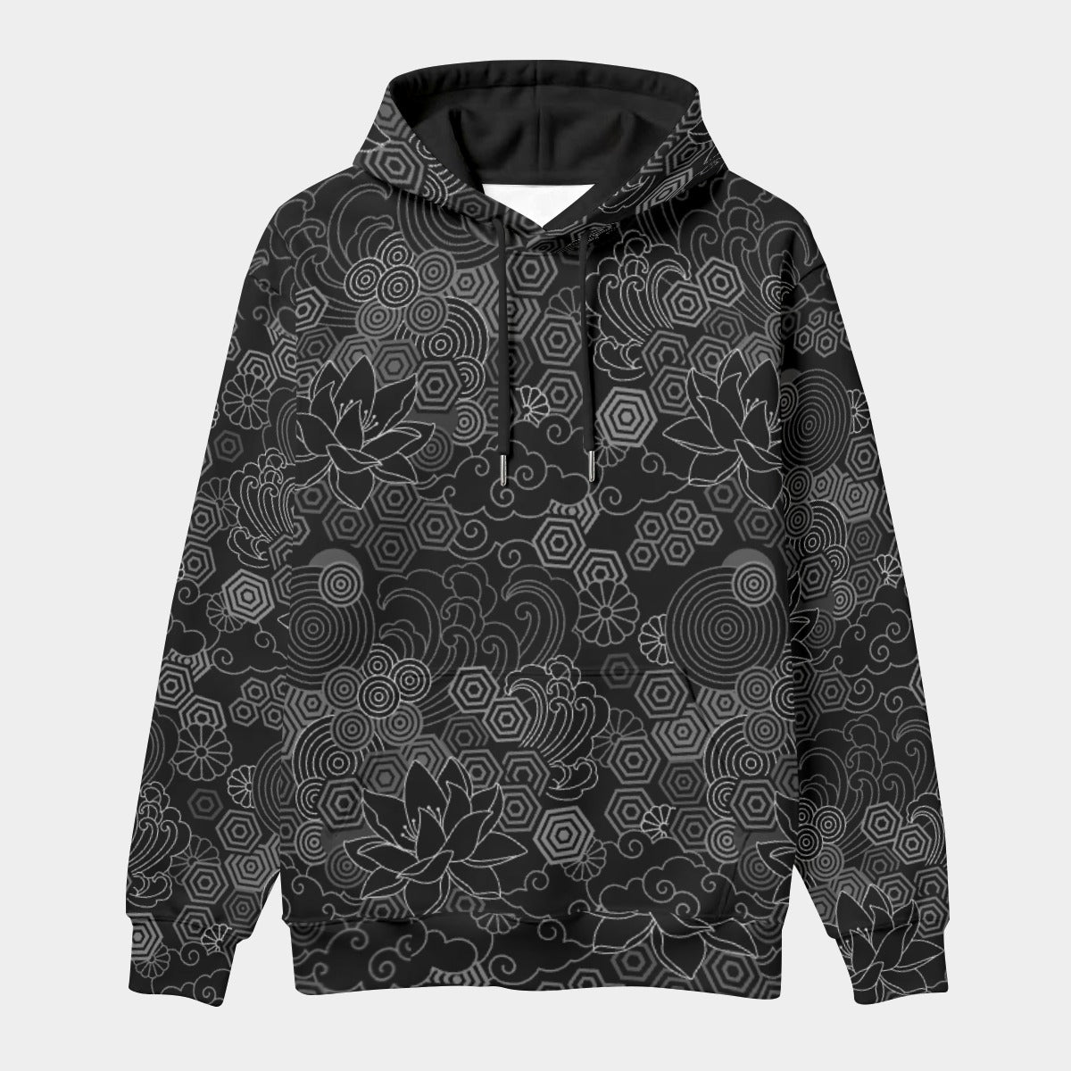 Black Lotus (AOP Hoodie)-AOP Hoodie-Swish Embassy