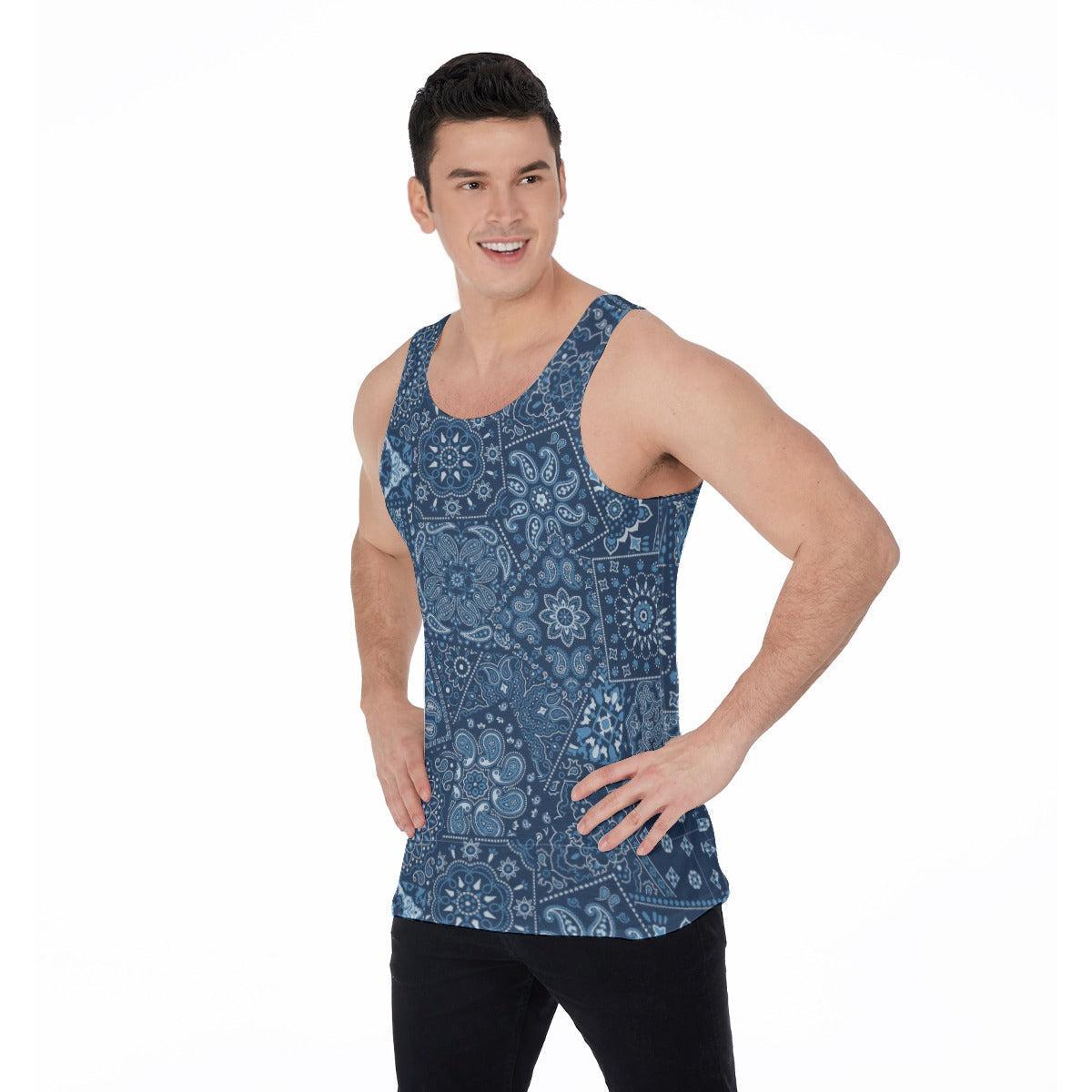 Blue Hanky (Allover Tank Top)-Allover Tank Top-Swish Embassy