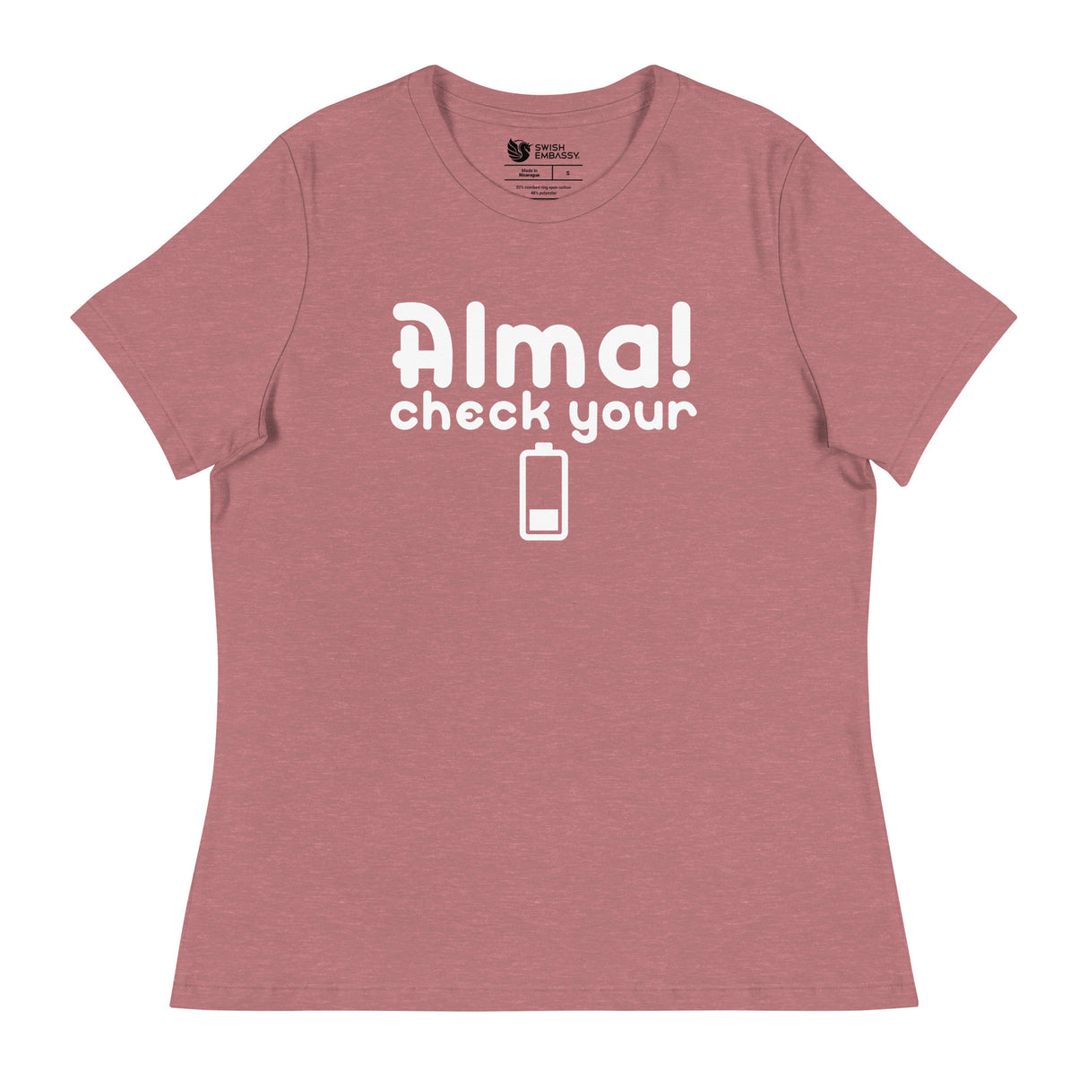 Check Your Battery (Women's Relaxed T-Shirt)-Women's T-Shirts-Swish Embassy