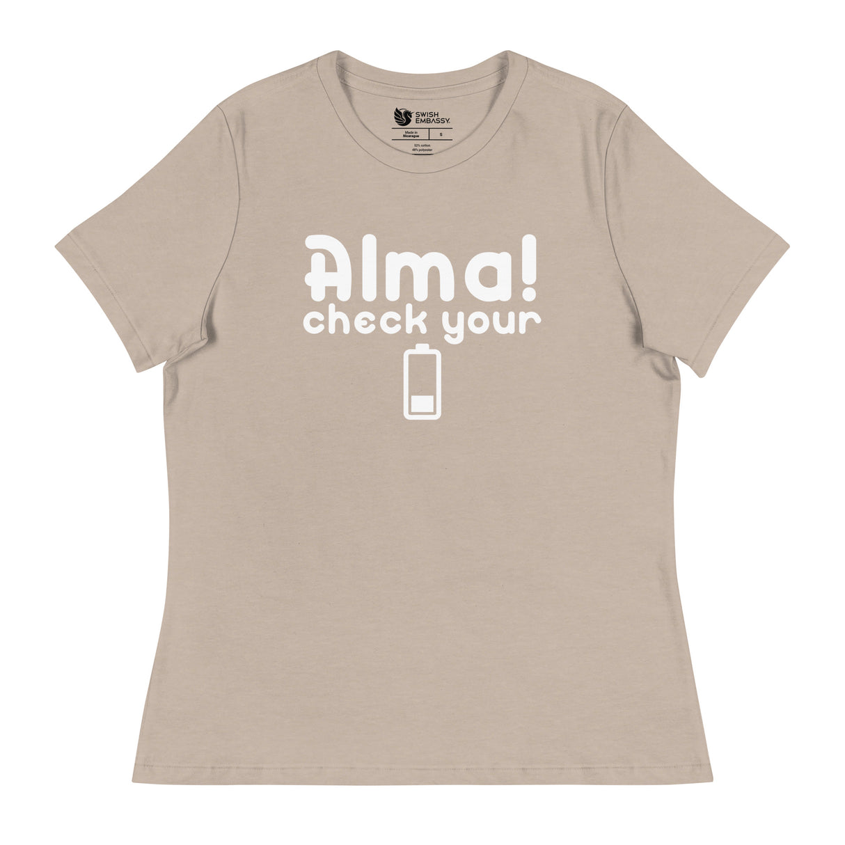 Check Your Battery (Women's Relaxed T-Shirt)-Women's T-Shirts-Swish Embassy