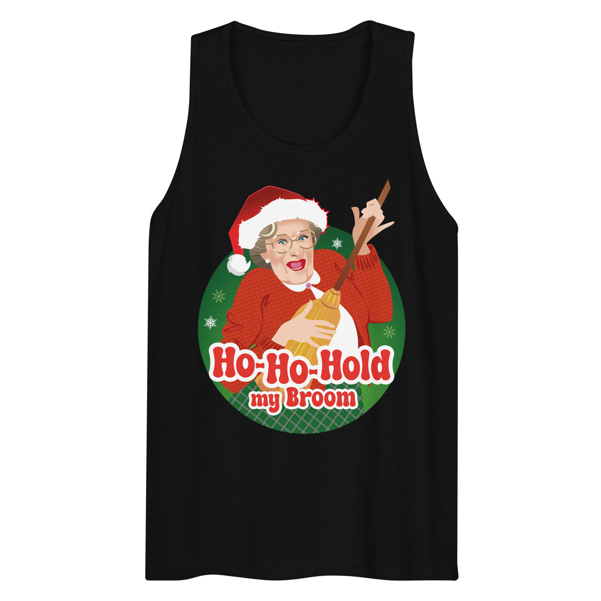 Ho Ho Hold My Broom (Tank top)-Christmas Tank Tops-Swish Embassy