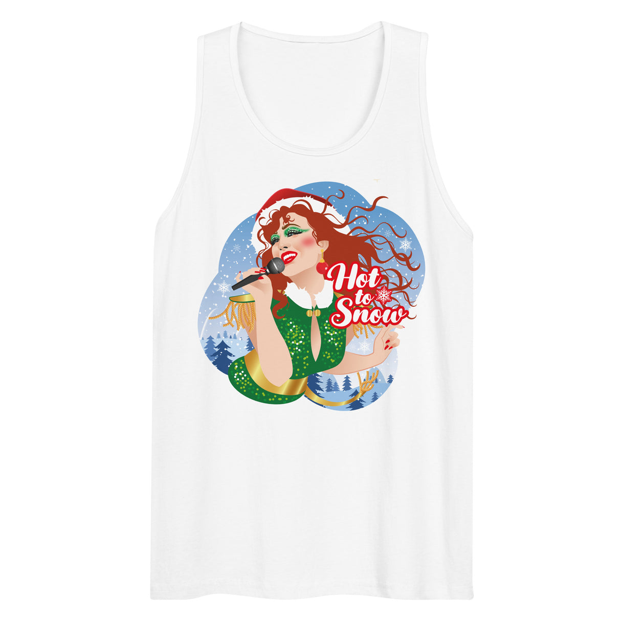 Hot To Snow (Tank top)-Christmas Tank Tops-Swish Embassy