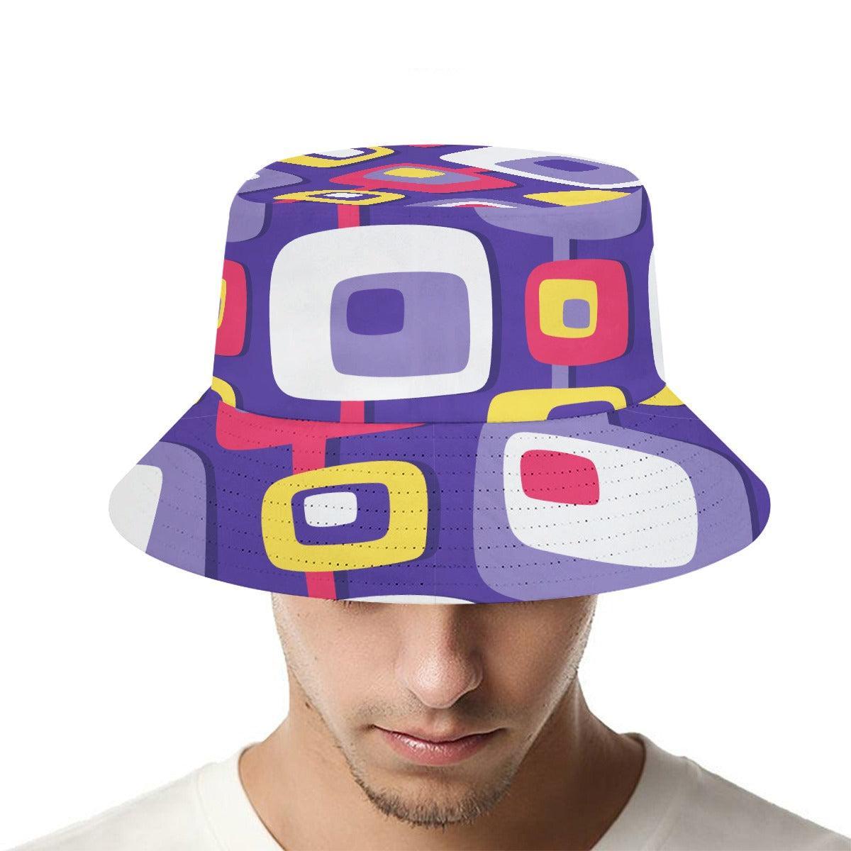 Mid-Century Purple (Allover Bucket Hat)-Allover Bucket Hat-Swish Embassy