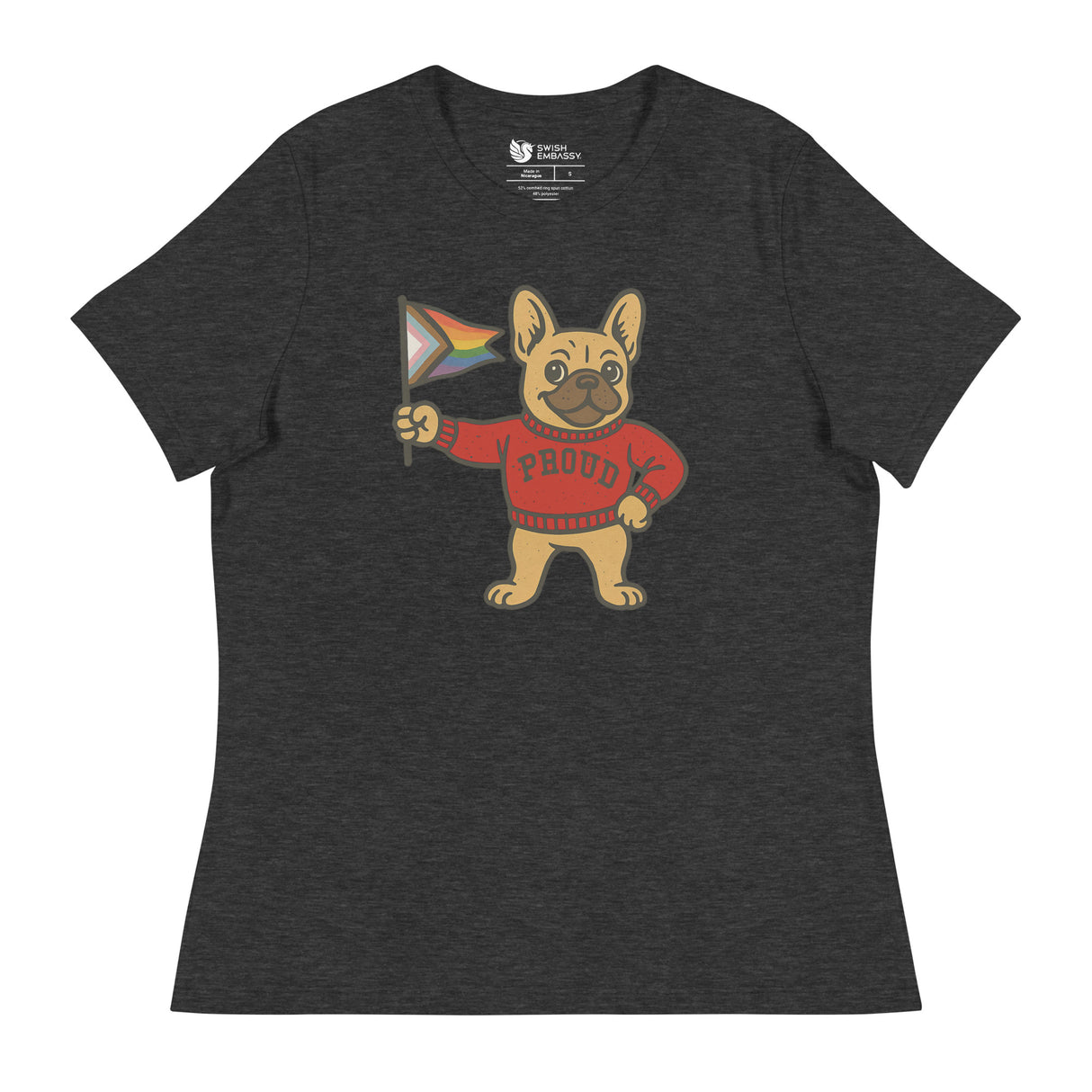 Varsity Pride Puppy (Women's Relaxed T-Shirt)-Women's T-Shirts-Swish Embassy