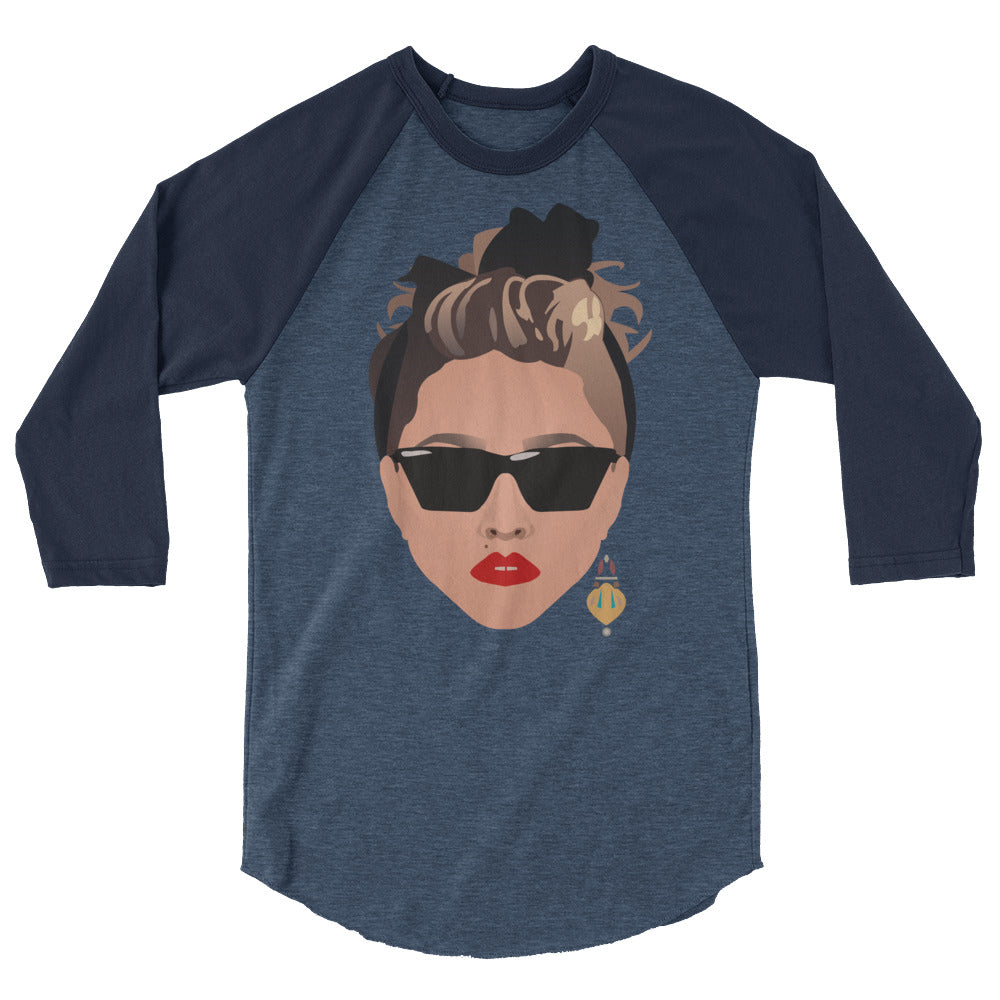 80s Glamour (Raglan) - Heather Denim/Navy