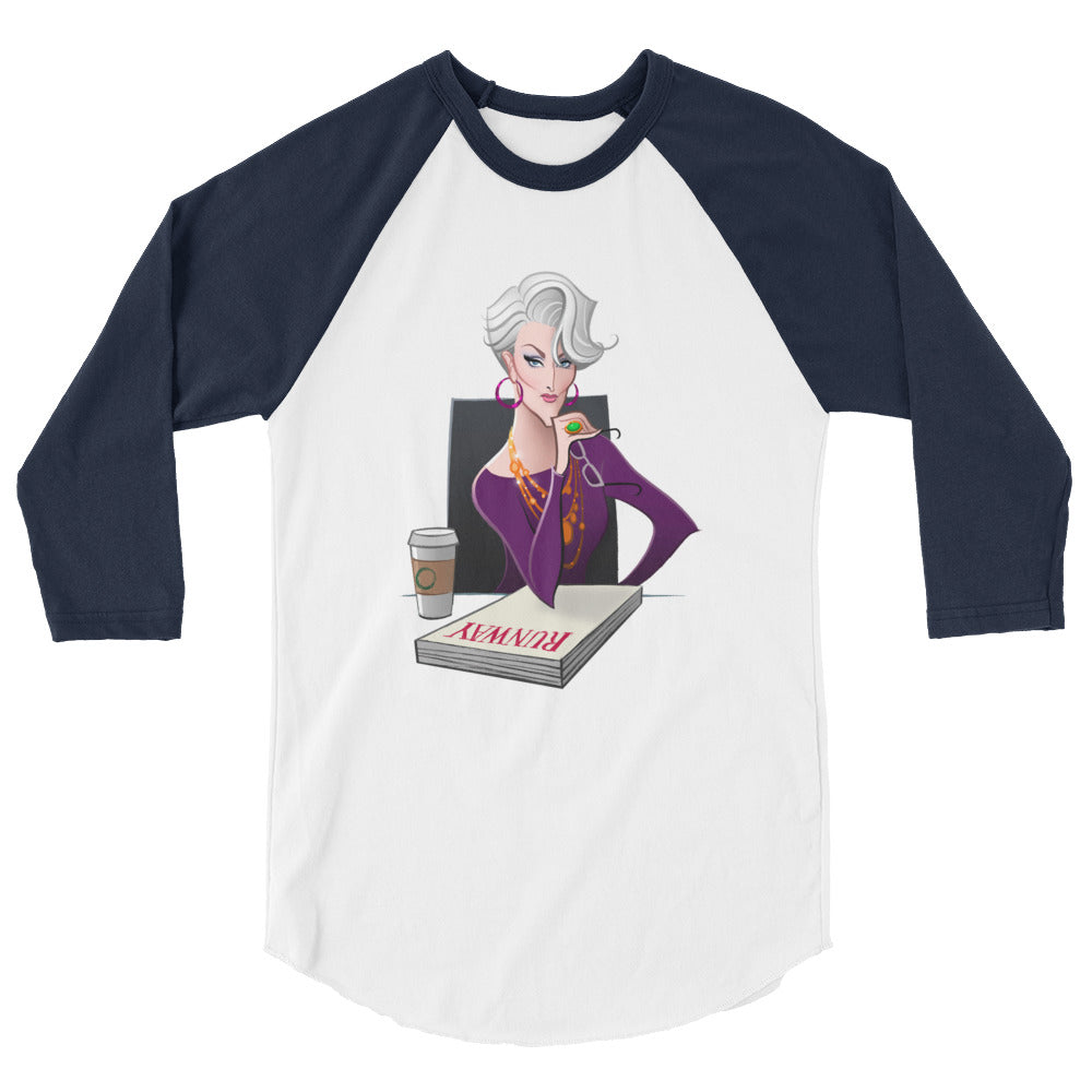 Dragon Lady (Raglan) - White/Navy