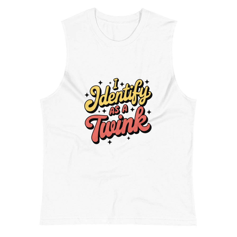 I Identify as a Twink (Muscle Shirt) - White