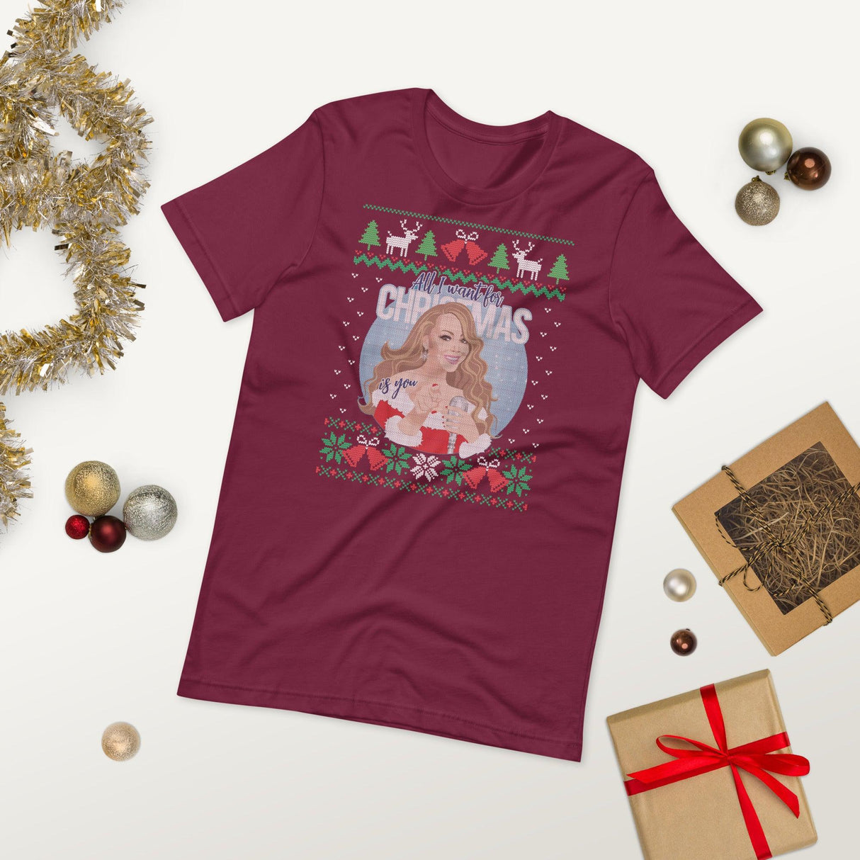 All I Want for XMas (Ugly Christmas)-T-Shirts-Swish Embassy