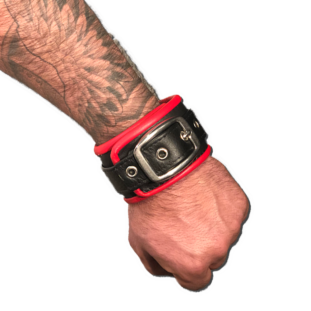 Buckle Wristband with Color Piping-Leather-Swish Embassy