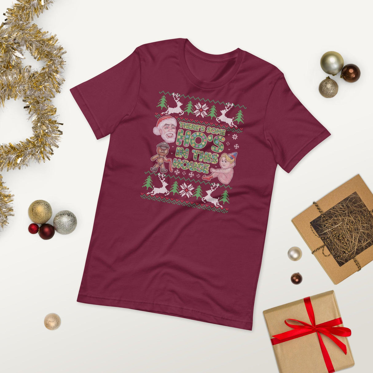 Hos In This House (Ugly Christmas)-Christmas T-Shirts-Swish Embassy