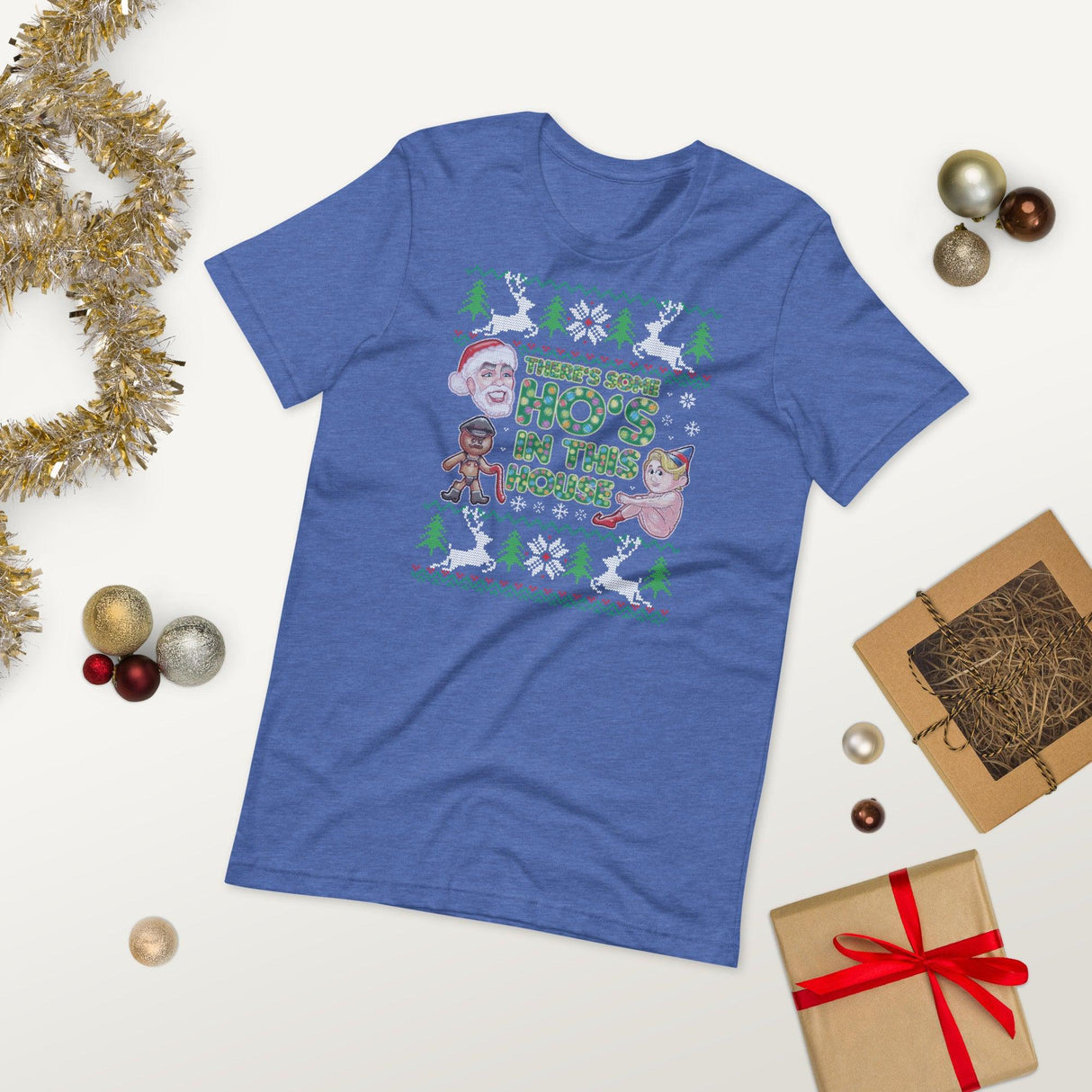 Hos In This House (Ugly Christmas)-T-Shirts-Swish Embassy