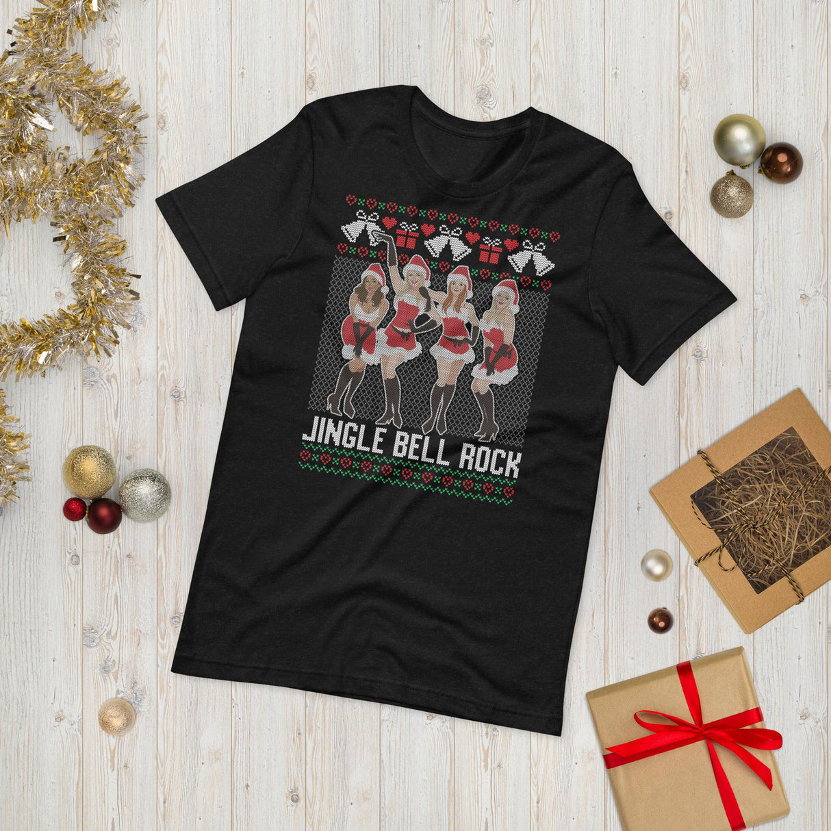 Jingle Bell Rock (Ugly Christmas)-T-Shirts-Swish Embassy