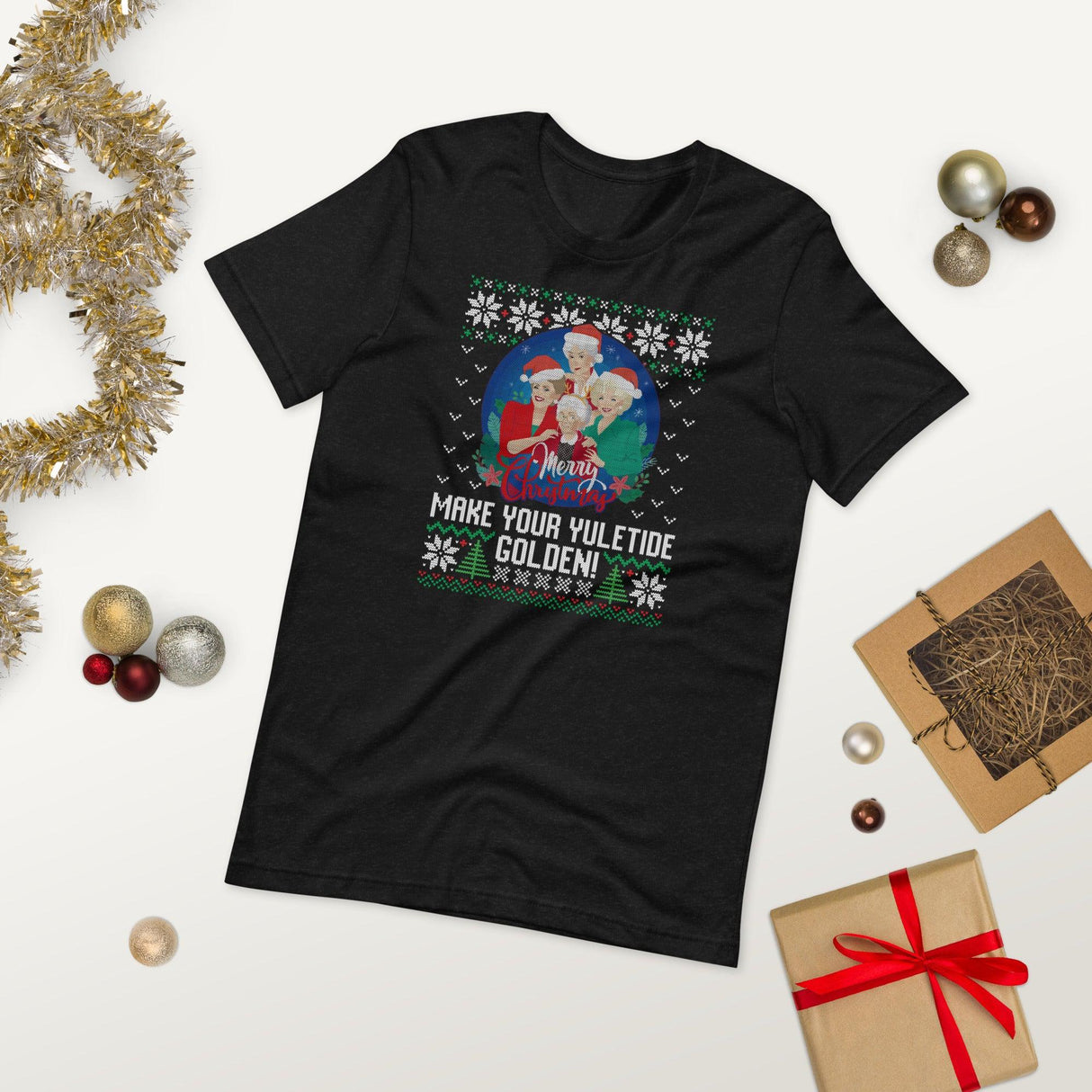 Make Your Yuletide Golden (Ugly Christmas)-T-Shirts-Swish Embassy