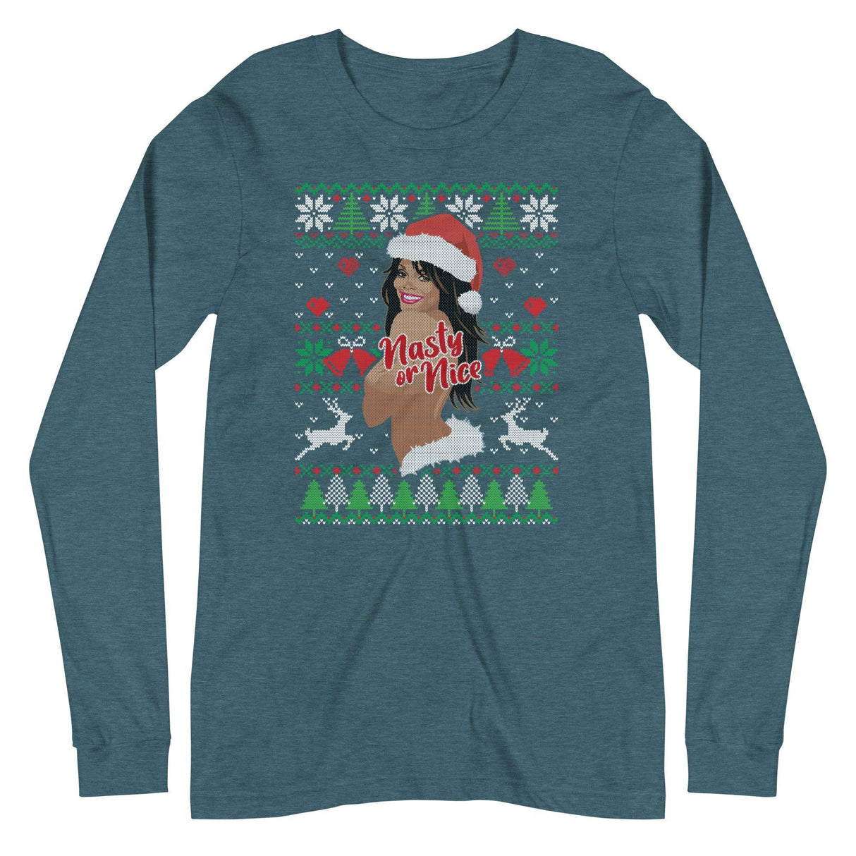 Nasty or Nice (Ugly Christmas)-T-Shirts-Swish Embassy