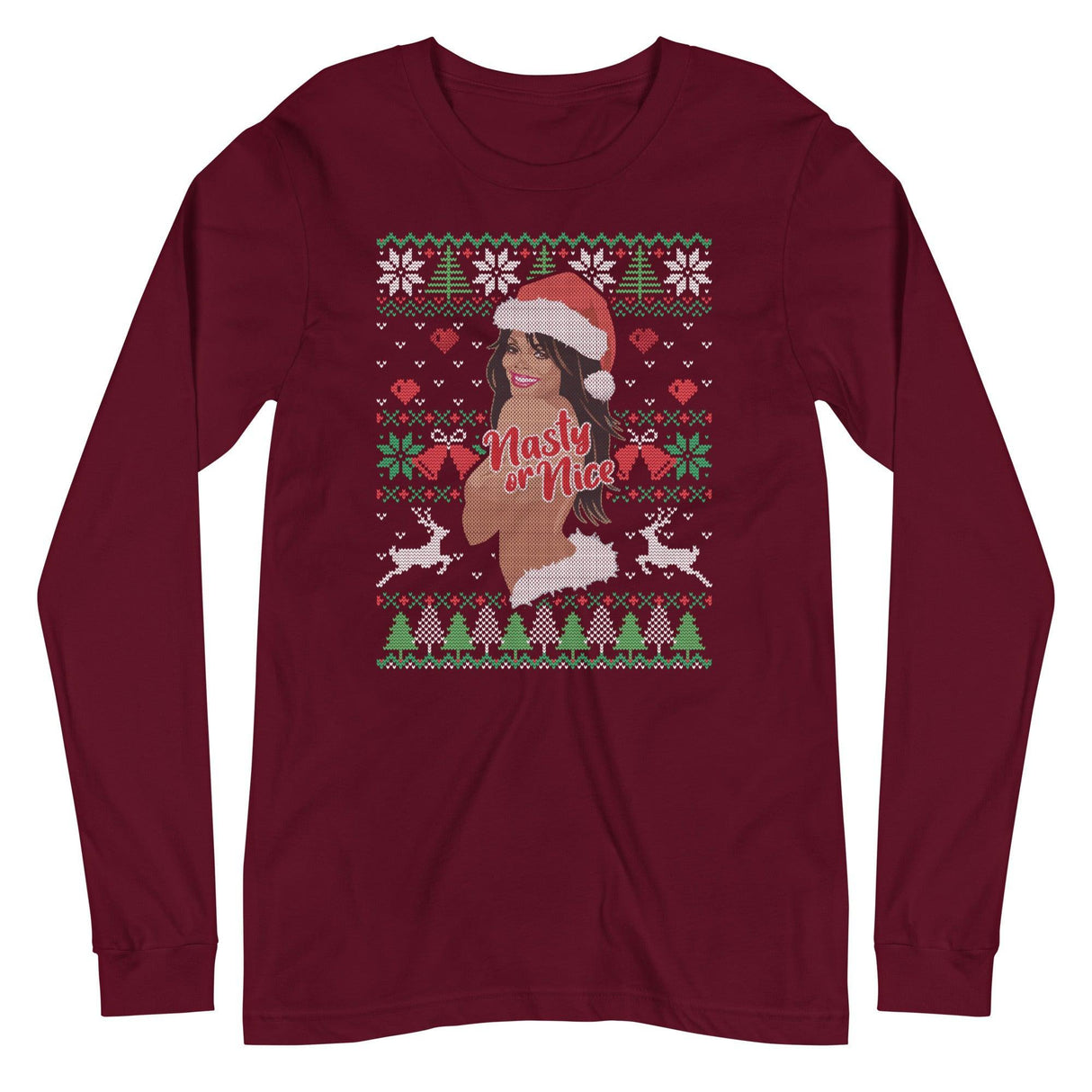 Nasty or Nice (Ugly Christmas)-T-Shirts-Swish Embassy