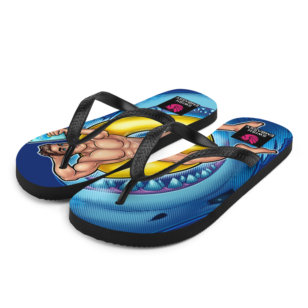 Shark Selfie (Flip Flops)-Flip Flops-Swish Embassy