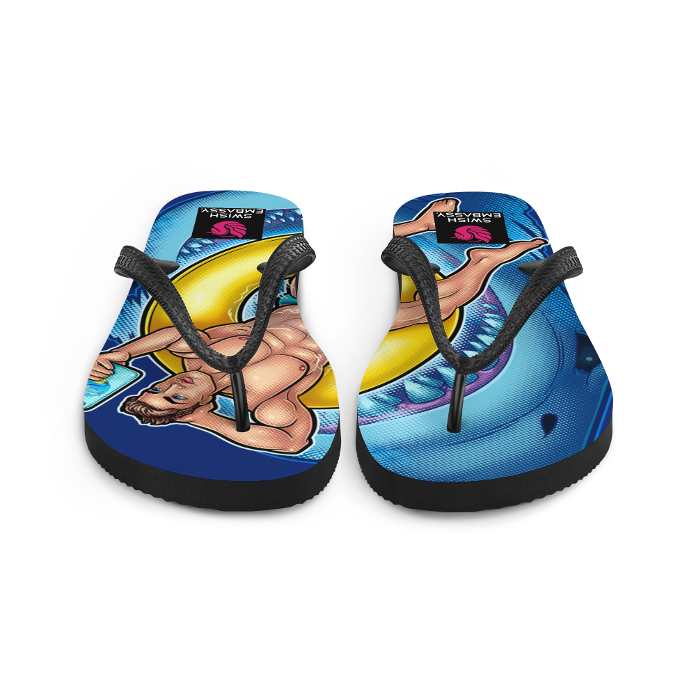 Shark Selfie (Flip Flops)-Flip Flops-Swish Embassy