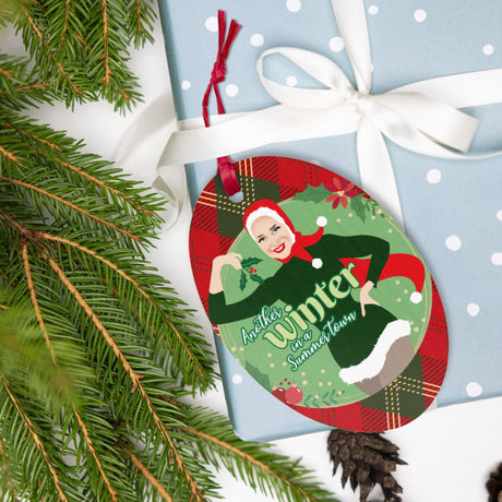 Another Winter in a Summer Town (Ornament/Fridge Magnet)-Wood Ornament-Swish Embassy