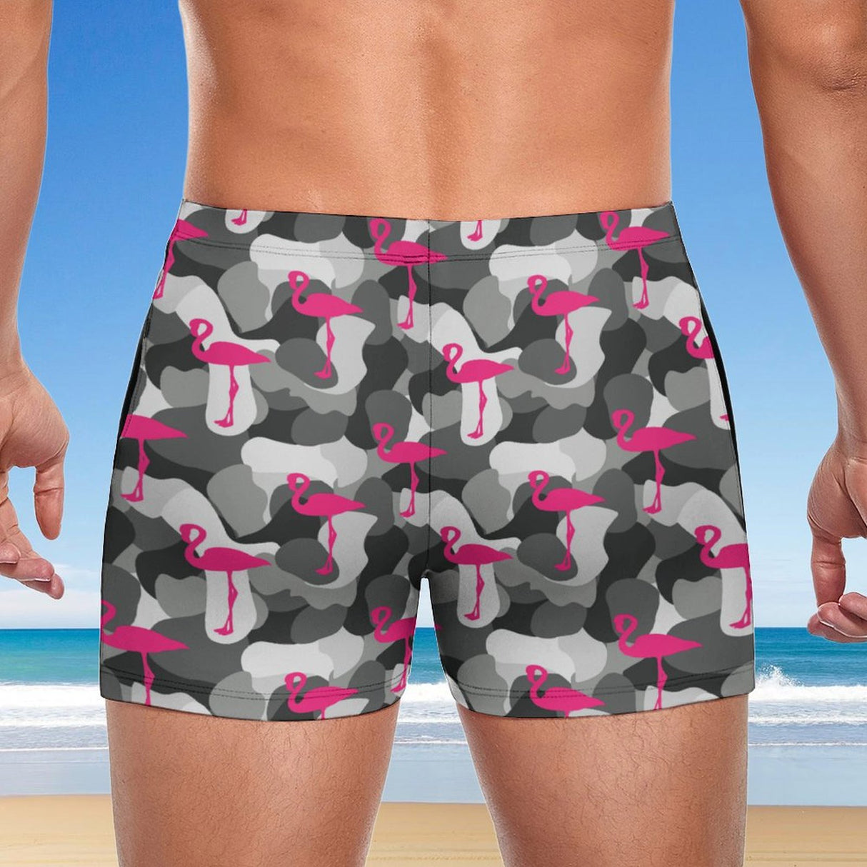 Battle Flamingo (Square Cut Trunks)-Square Cut Trunks-Swish Embassy