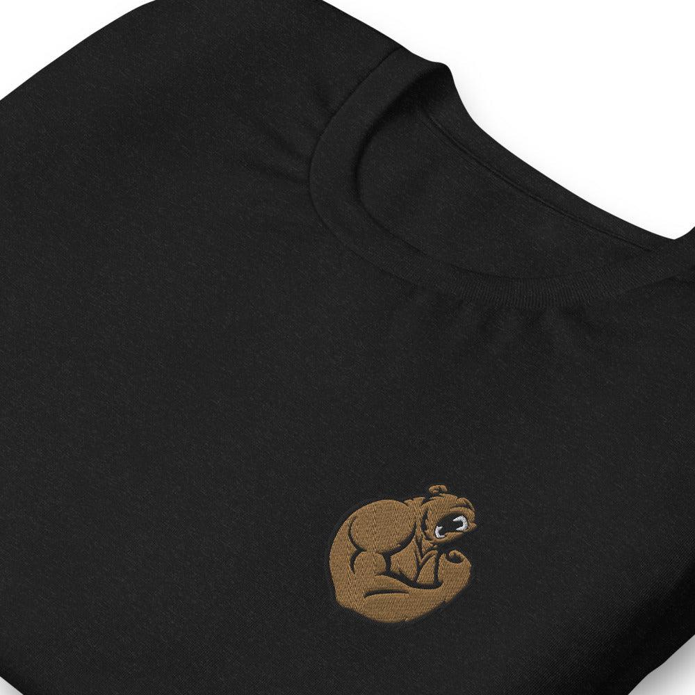 Bicep Bear (Embroidered)-Embroidered T-Shirts-Swish Embassy