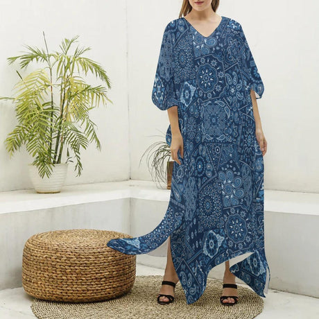 Blue Hanky (Kaftan)-Kaftan-Swish Embassy
